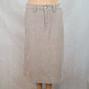 Patagonia Women's (8) Tan Hemp 5 Pocket with Belt Loops Midi Pencil Skirt